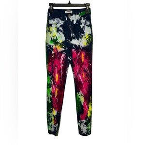 Aphrodite Paint-Splatter Graffiti Ankle Skinny Jeans, Size 5.